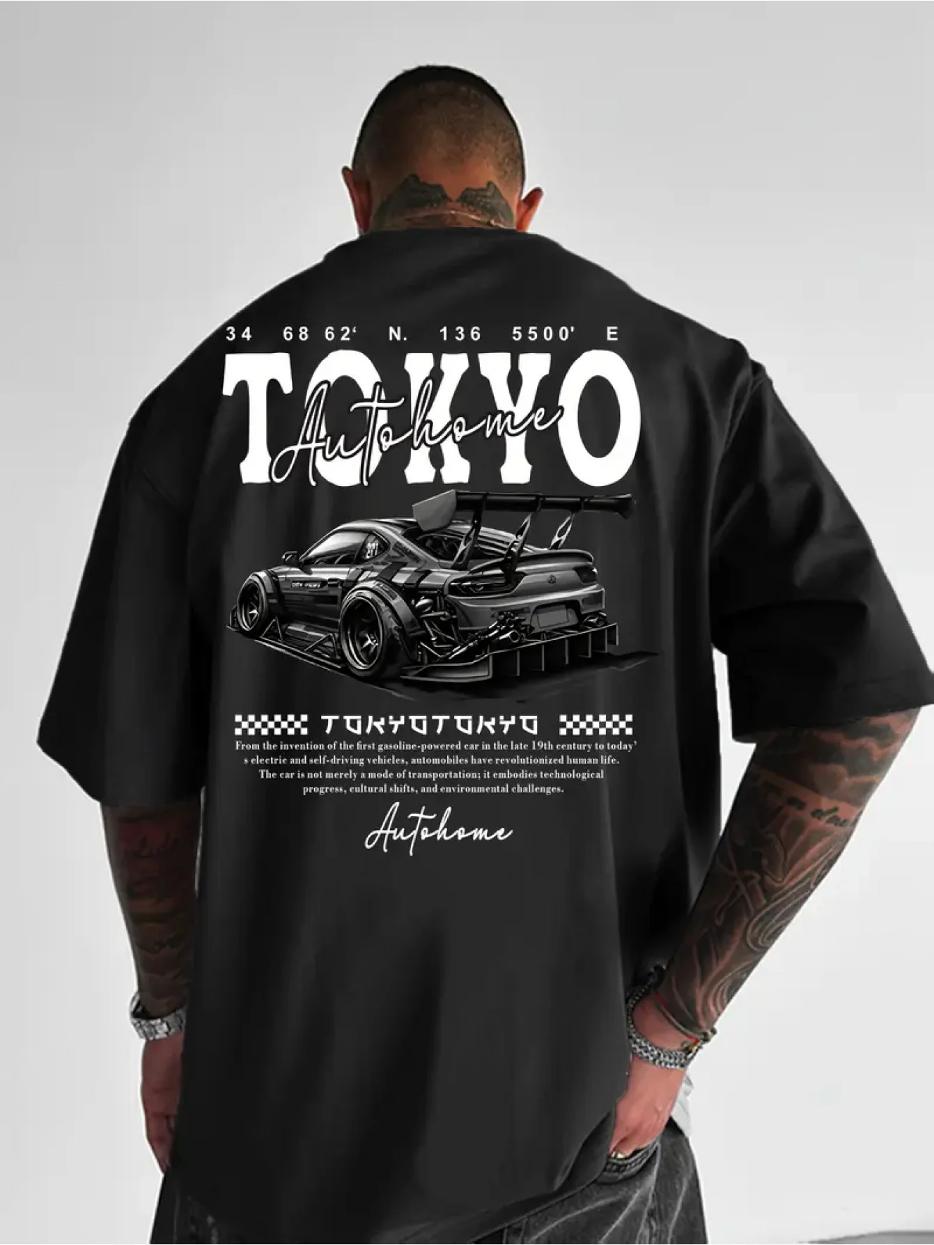 Tokyo Autohome JDM Tuned Car Print on Premium 100% Cotton Mens T shirt Perfect for Summer Urban Street Style