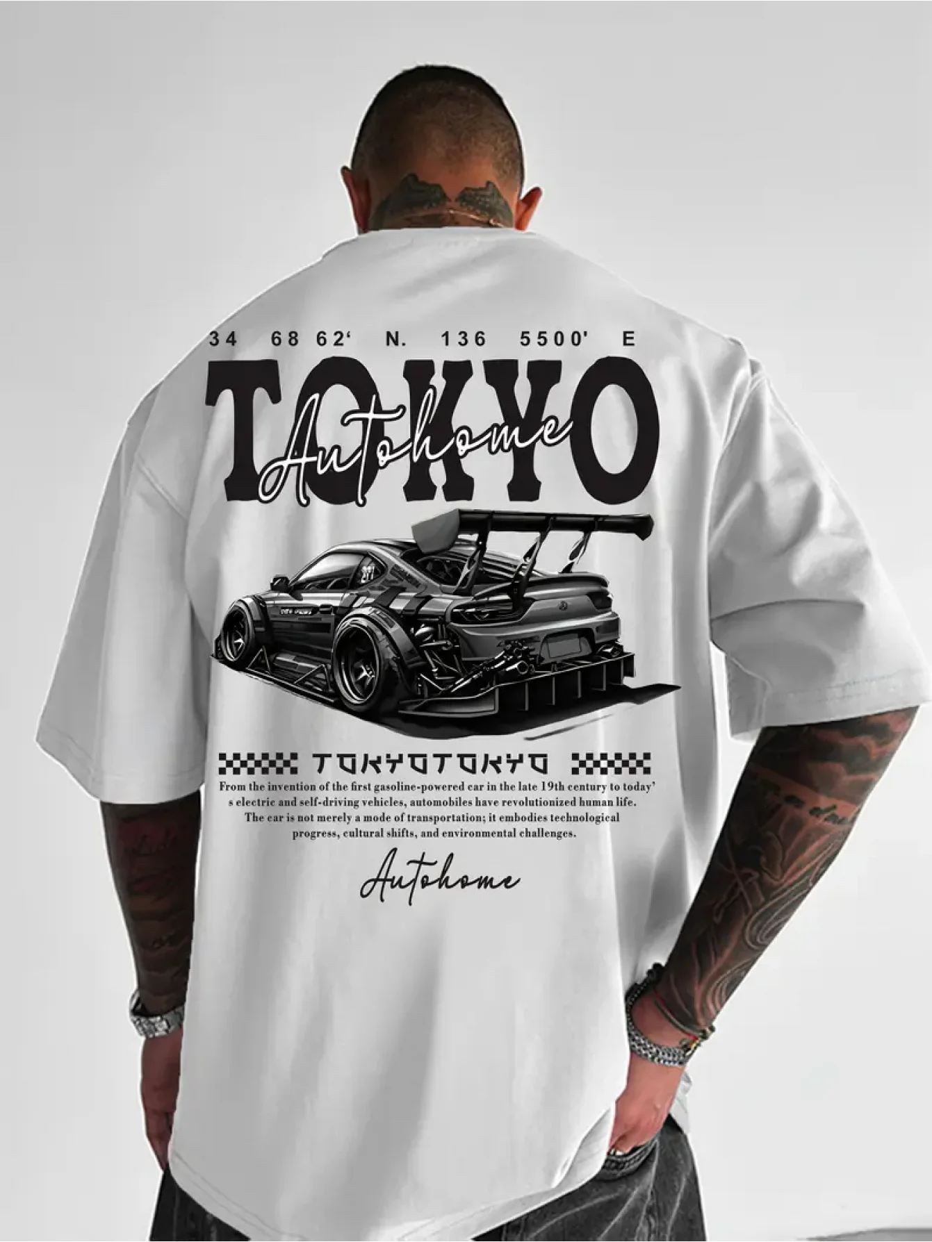Tokyo Autohome JDM Tuned Car Print on Premium 100% Cotton Mens T shirt Perfect for Summer Urban Street Style