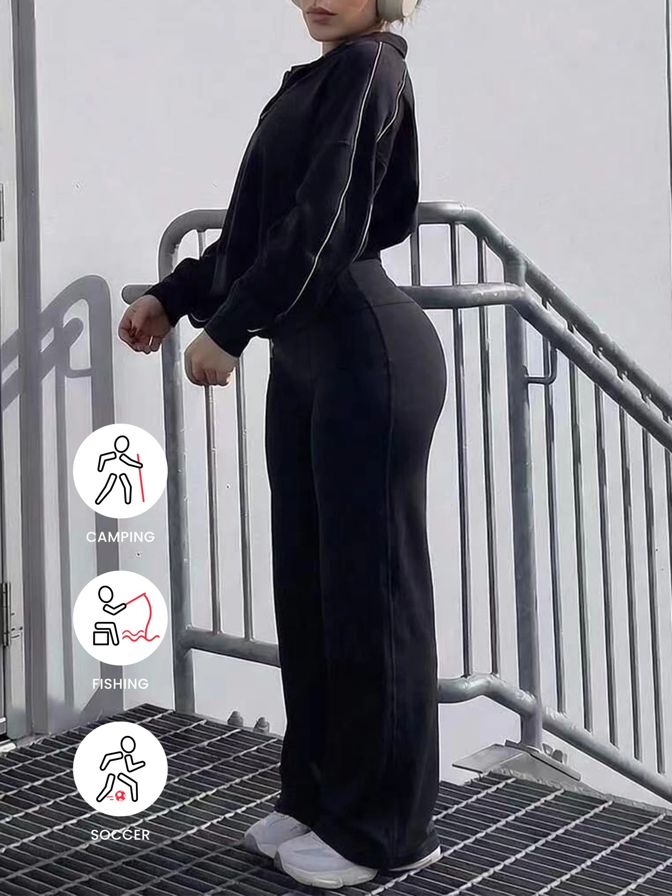 Ladies Casual Straight Leg Wide Leg Trousers Skin Friendly Polyester Pants Suitable Commute Travel Fitness Running Outer Wear