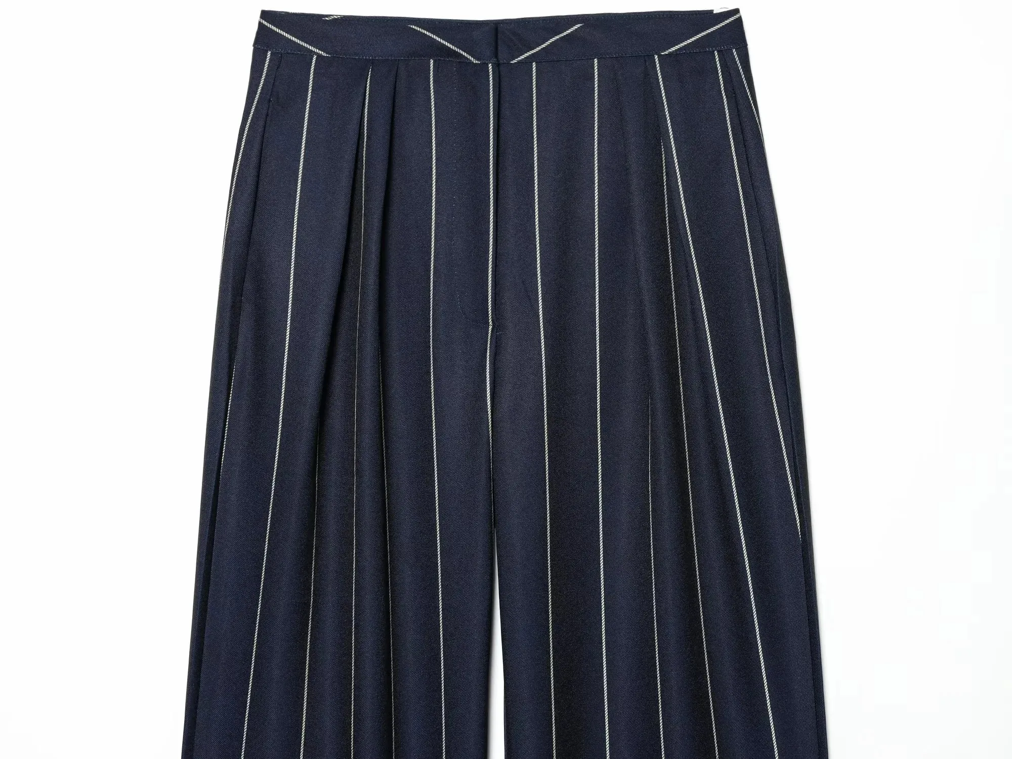 Women Blue Stripe Cropped Blazer Pant Sets Women Stand Neck Short Sleeve Jacket Straight Pants Summer Fashion Lady Suit