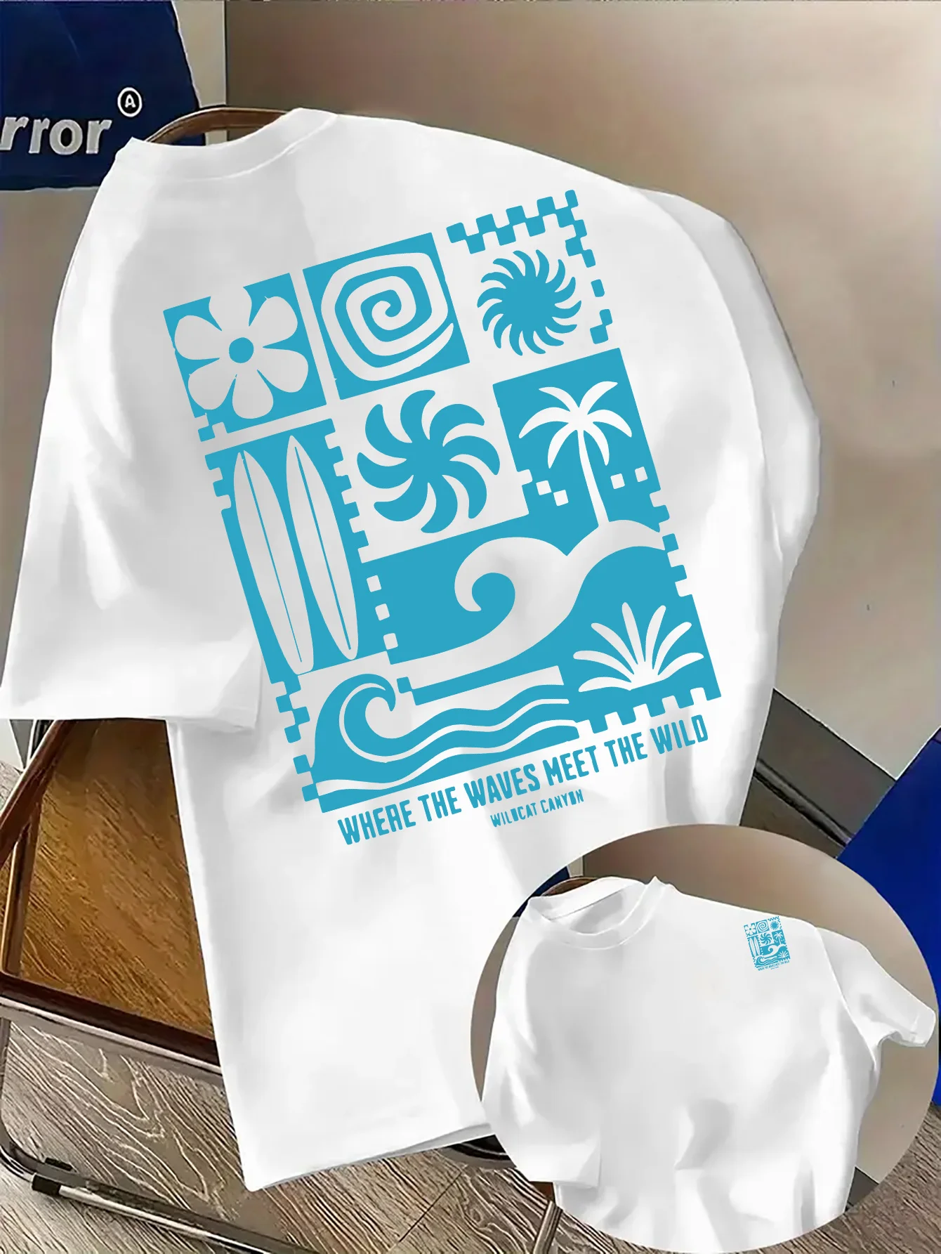 Tropical Beach Themed Graphic Tee for Men Breathable 100% Cotton Perfect for Summer Streetwear and Vacation Vibe