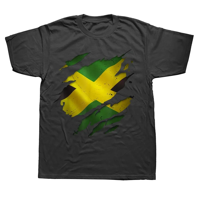 3D Printed Jamaican Black Girls T Shirt For Men Jamaica Flag Pattern T-Shirts Summer Oversized Women Tee Shirts Round Neck Tops