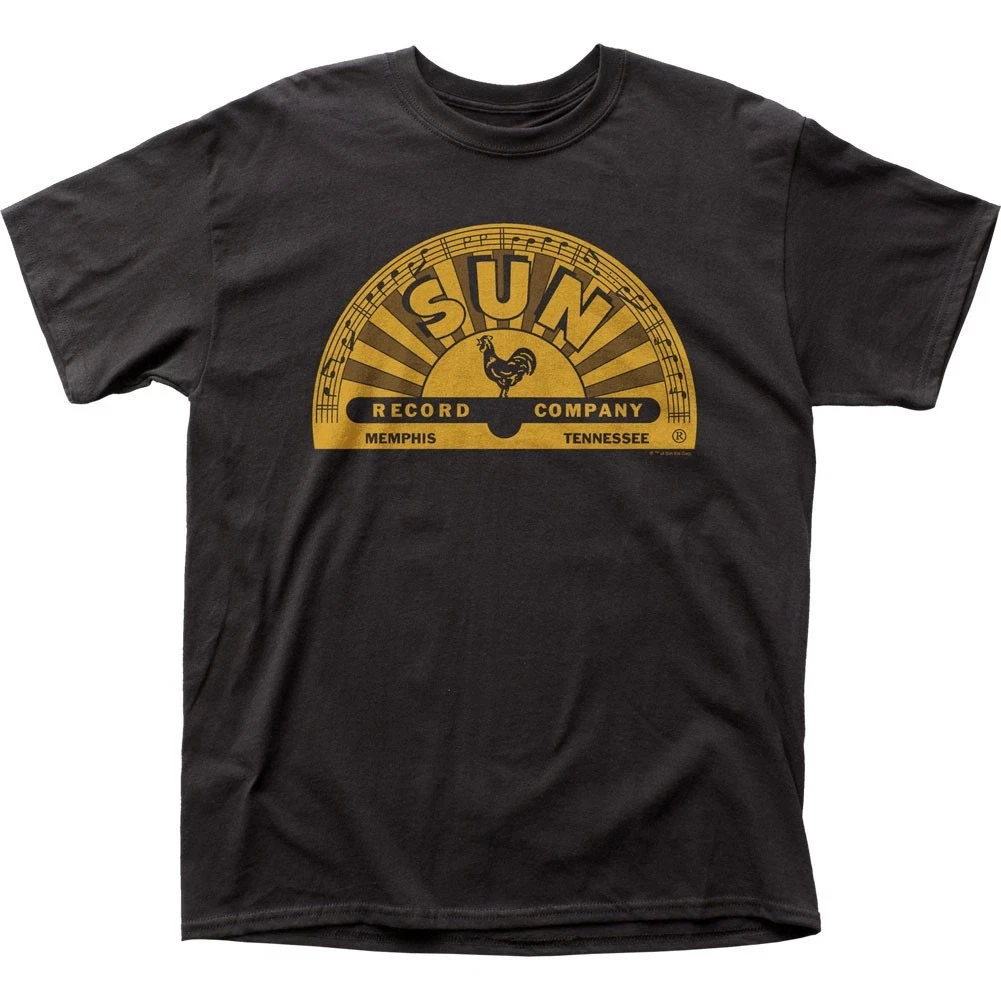 Men's Sun Records Logo Memphis Classical Concert Rock Band Black T-shirt Fan Casual T-shirt Street Style Outdoor Daily Wear