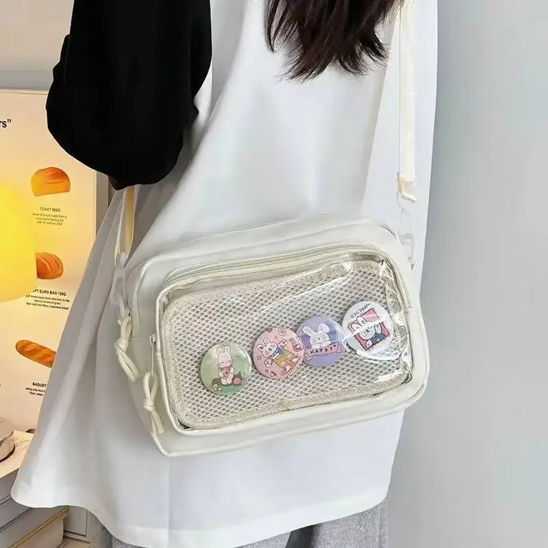 New Cute Mini Ita Shoulder Bag Sweet Girls Transparent Comic Bag Phone Small Crossbody Bag DIY Display Doll Badge Handbag Purses