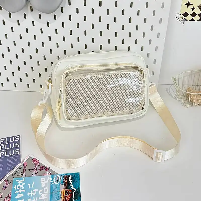 New Cute Mini Ita Shoulder Bag Sweet Girls Transparent Comic Bag Phone Small Crossbody Bag DIY Display Doll Badge Handbag Purses