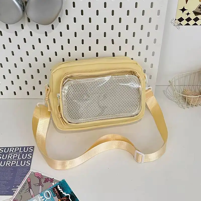 New Cute Mini Ita Shoulder Bag Sweet Girls Transparent Comic Bag Phone Small Crossbody Bag DIY Display Doll Badge Handbag Purses
