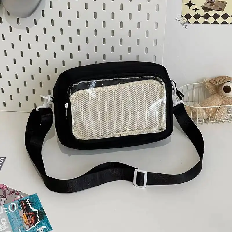 New Cute Mini Ita Shoulder Bag Sweet Girls Transparent Comic Bag Phone Small Crossbody Bag DIY Display Doll Badge Handbag Purses