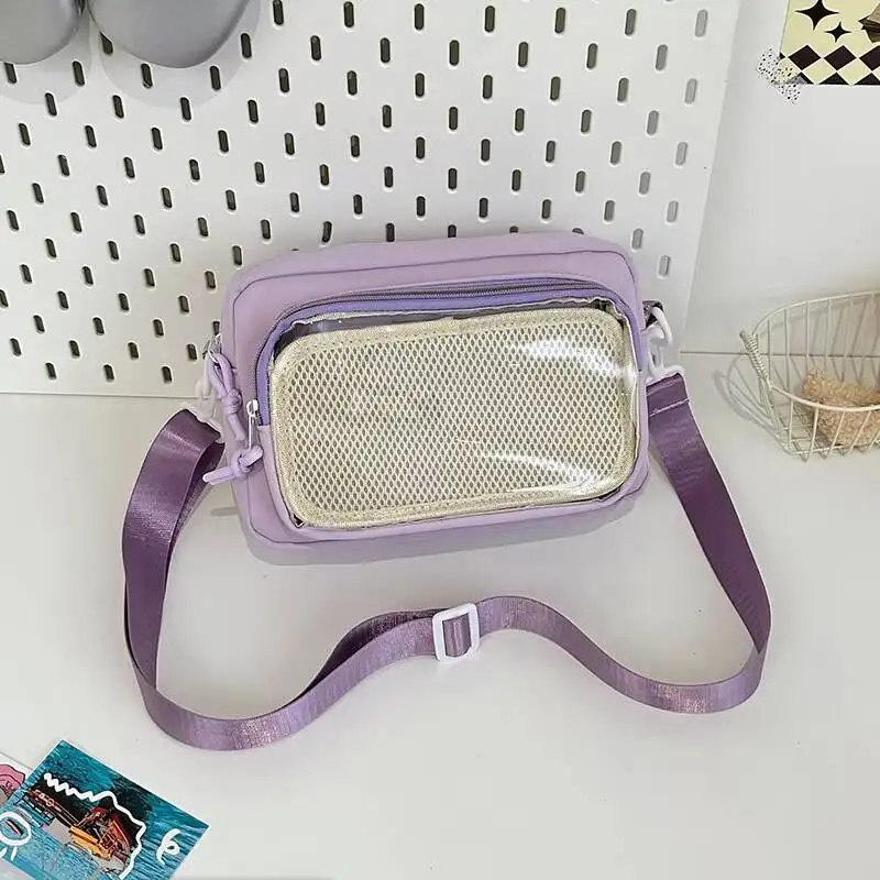 New Cute Mini Ita Shoulder Bag Sweet Girls Transparent Comic Bag Phone Small Crossbody Bag DIY Display Doll Badge Handbag Purses