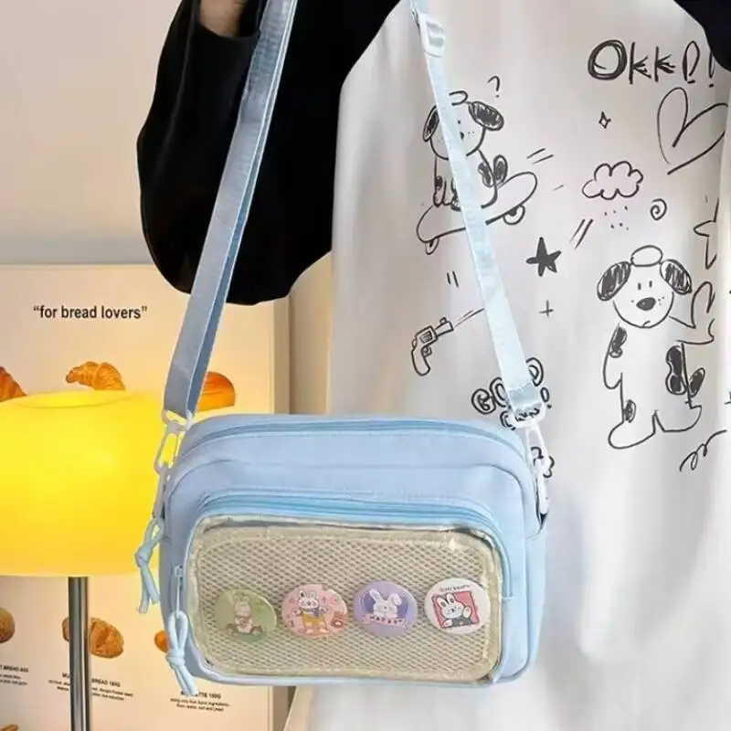 New Cute Mini Ita Shoulder Bag Sweet Girls Transparent Comic Bag Phone Small Crossbody Bag DIY Display Doll Badge Handbag Purses