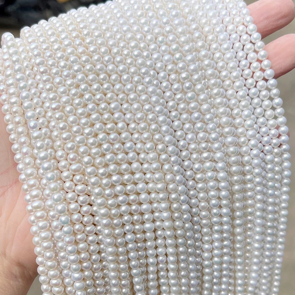 Natural White Freshwater Pearl Loose Beads, High Luster Pearls for DIY Bracelet Necklace Earring Jewelry Making