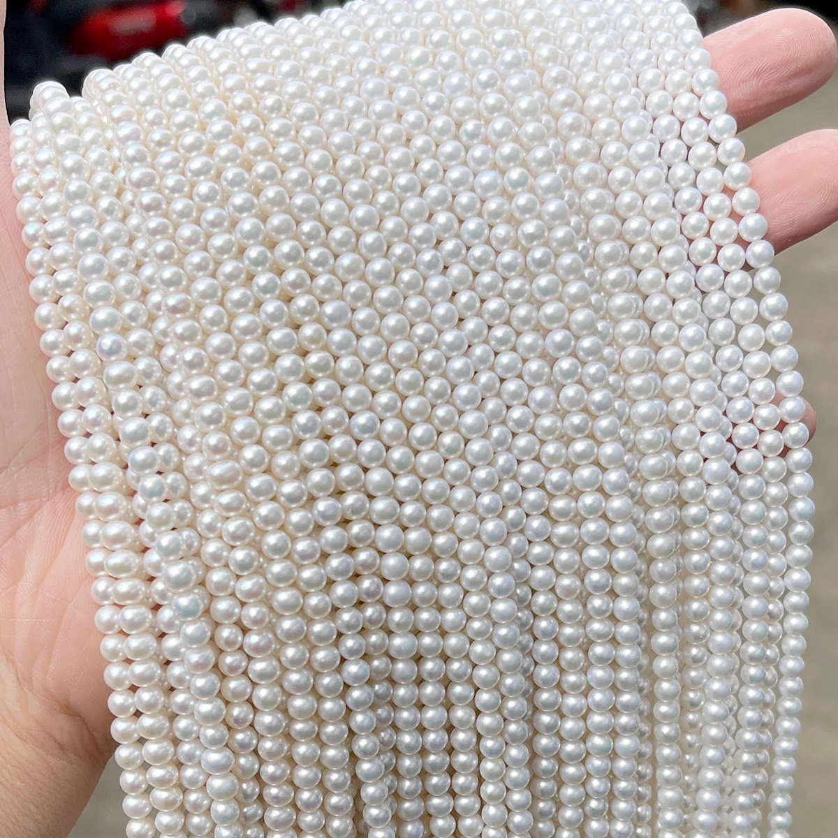 Natural White Freshwater Pearl Loose Beads, High Luster Pearls for DIY Bracelet Necklace Earring Jewelry Making