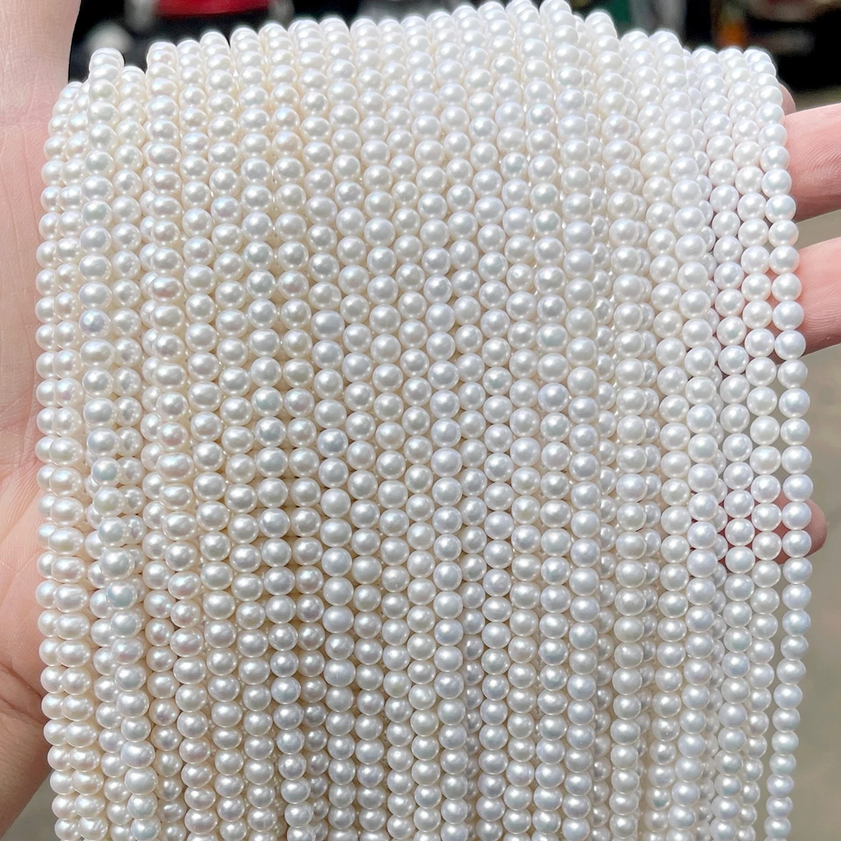 Natural White Freshwater Pearl Loose Beads, High Luster Pearls for DIY Bracelet Necklace Earring Jewelry Making