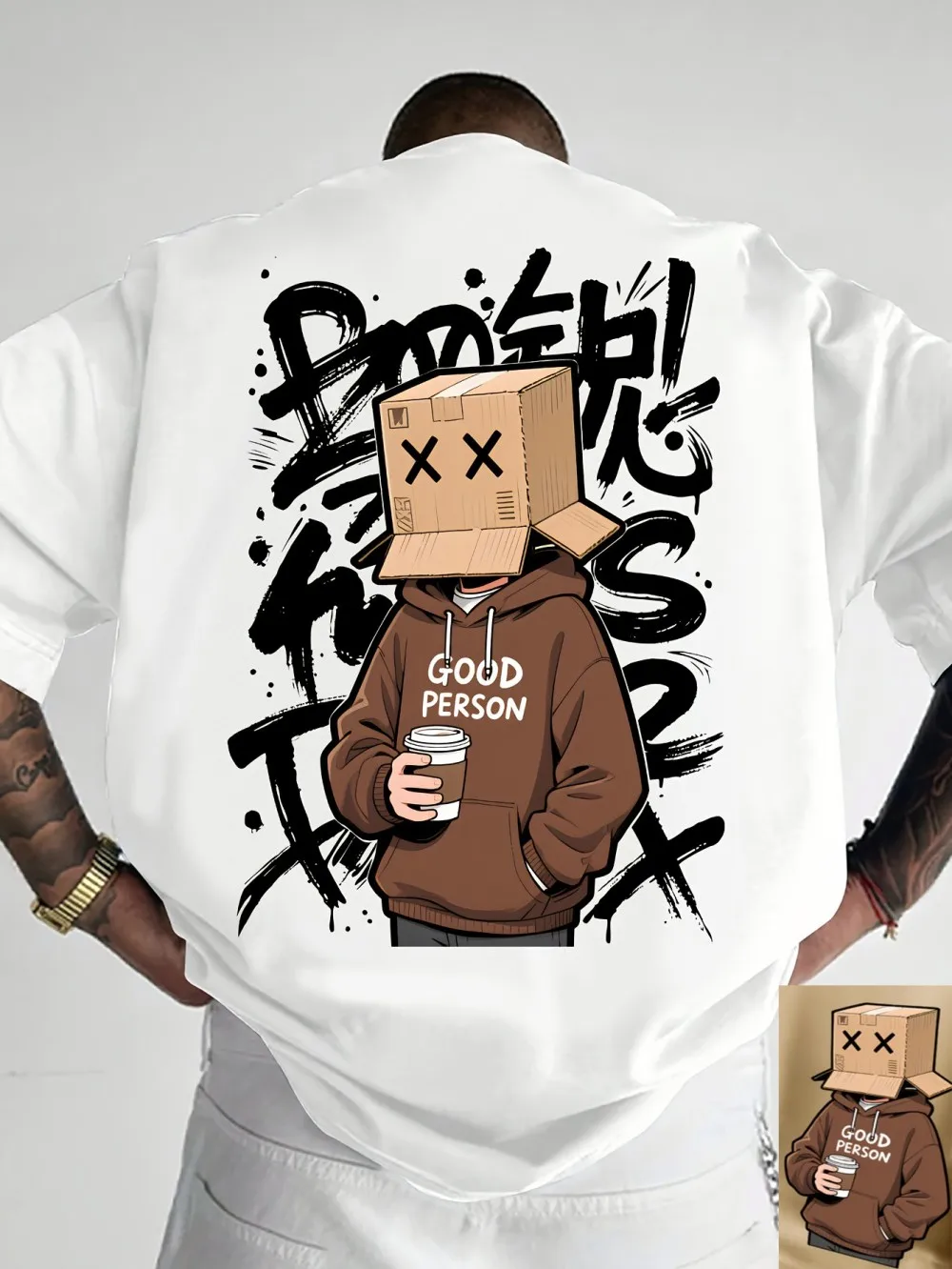 American Summer Men's Cartoon Character Letter Graffiti Print Comfortable Breathable Round Neck T-shirt Outdoor Street Kids Top