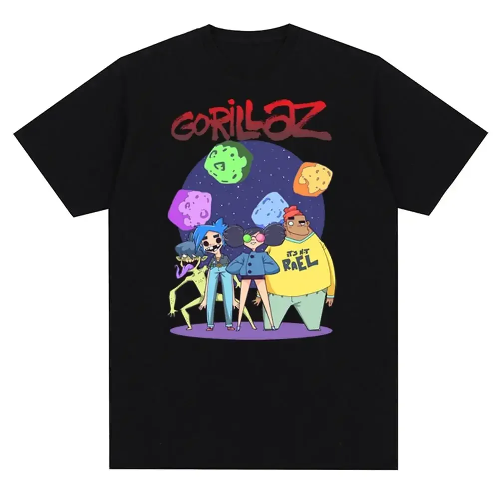 2026 New Music Band Gorillazs Punk Rock Print T Shirt 90s Casual Fashion Short Sleeve Plus Size T Shirt Unisex