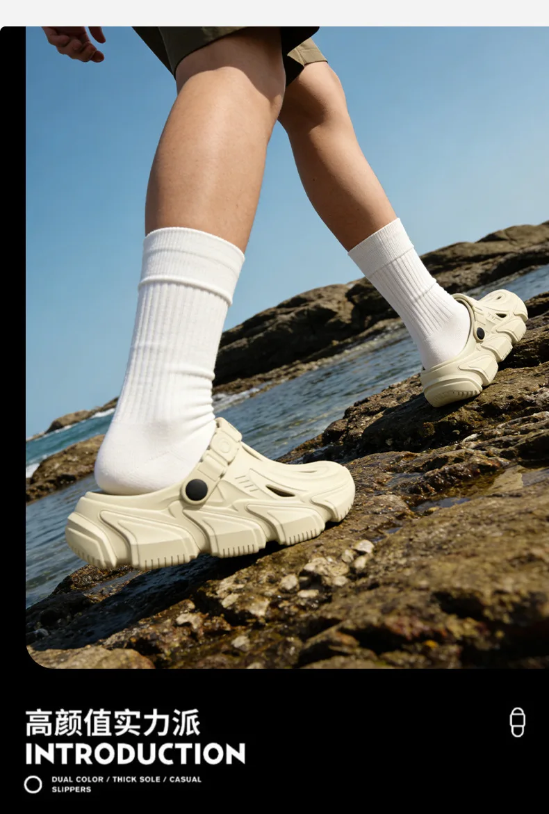 Anti Slip Hole Shoes for Men, 2026 New Style for Summer Outdoor Wear Driving Outdoors Beach Fishing River Wading Sandals for Men