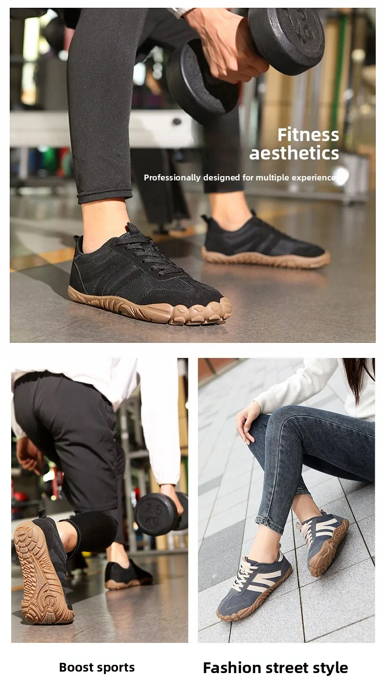 Unisex Breathable Lightweight Anti-Slip Wear-Resistant Climbing Shoes Comfortable Flat Heel Elastic Band Sports Fitness Training