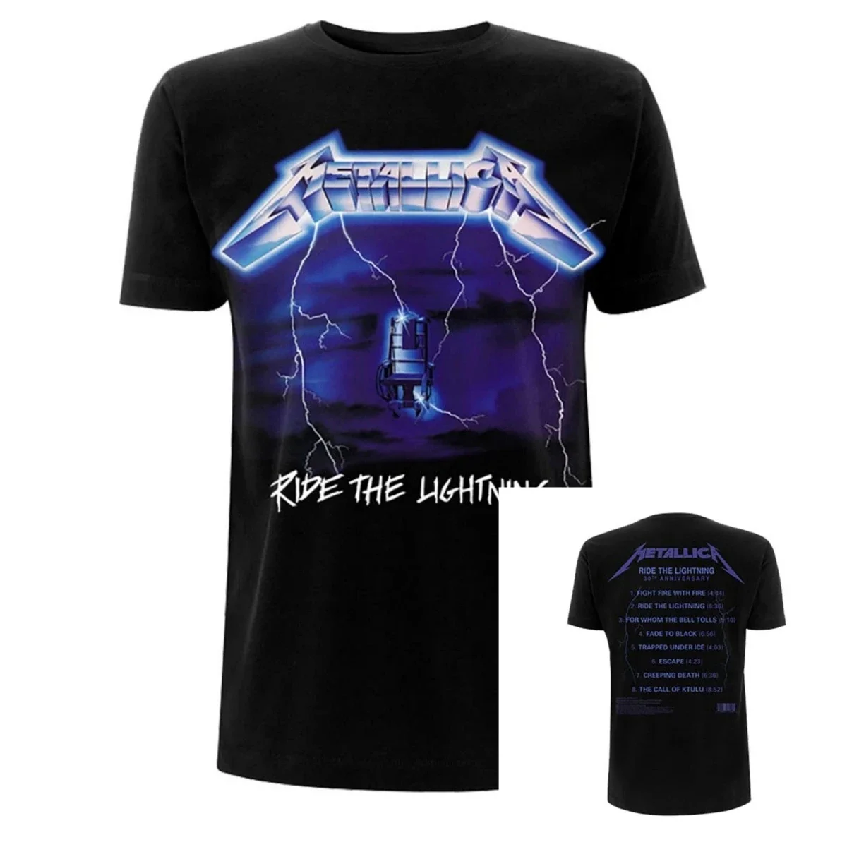 Metallica Ride The Lightning Tracks Band T-Shirt 100% Cotton Graphic Tee Men Women Summer Streetwear Top