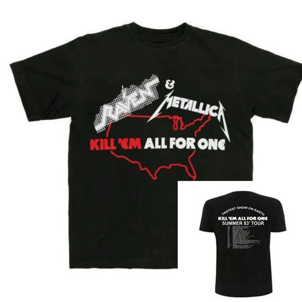 Metallica Ride The Lightning Tracks Band T-Shirt 100% Cotton Graphic Tee Men Women Summer Streetwear Top
