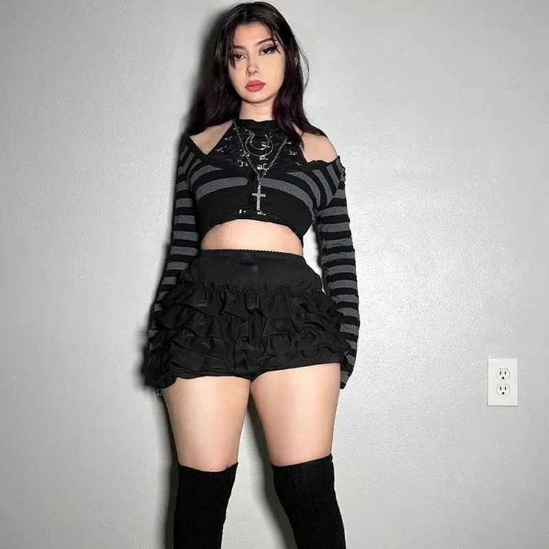 Hotsweet Shorts Women Aesthetic Y2k E-girl Cute Sweet Fairycore Grunge Lace Bow Patchwork High Waist Shorts