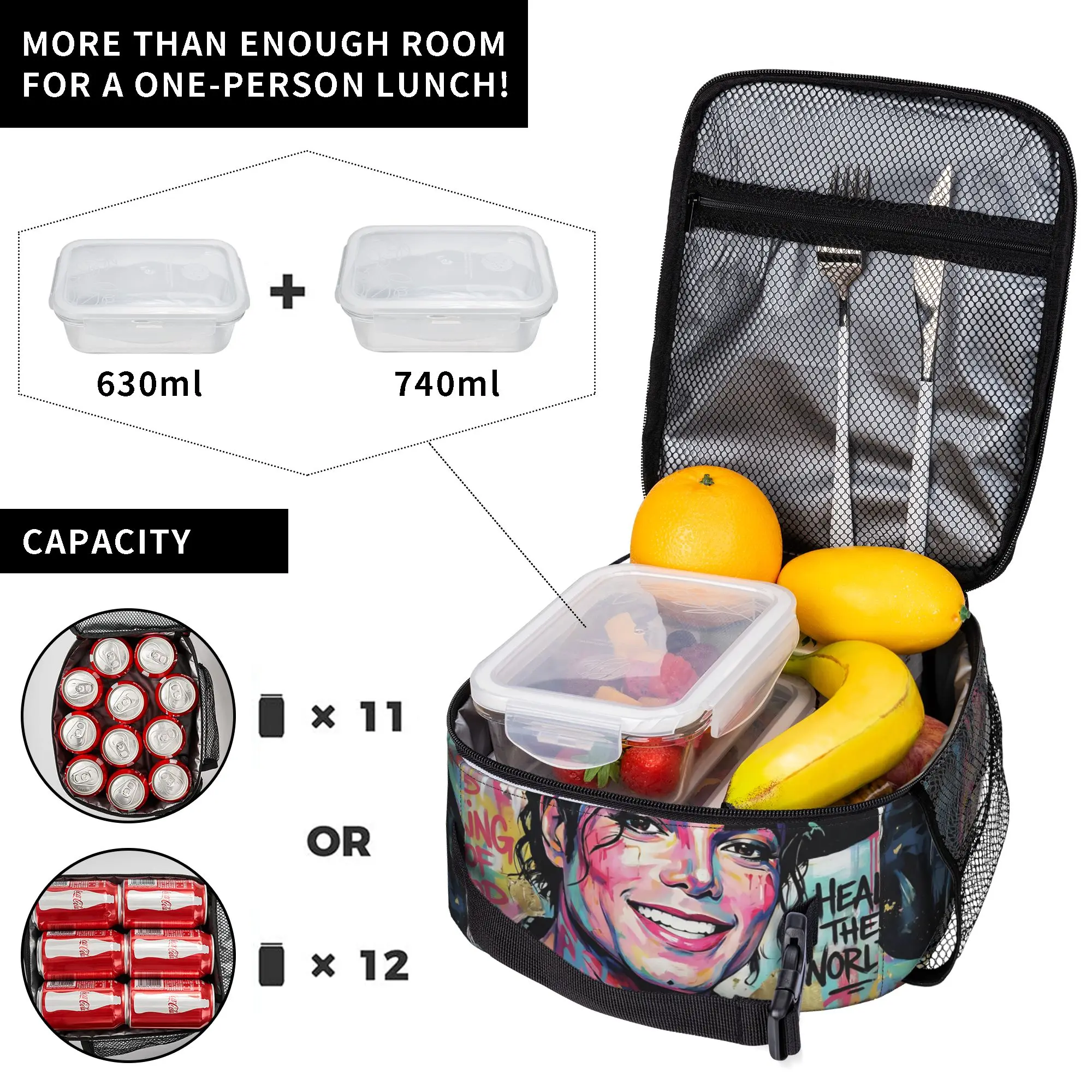 Singer Michael Jacksons MJ 2026 Insulated Lunch Tote Bag For School Food Container Reusable Cooler Thermal Lunch Box