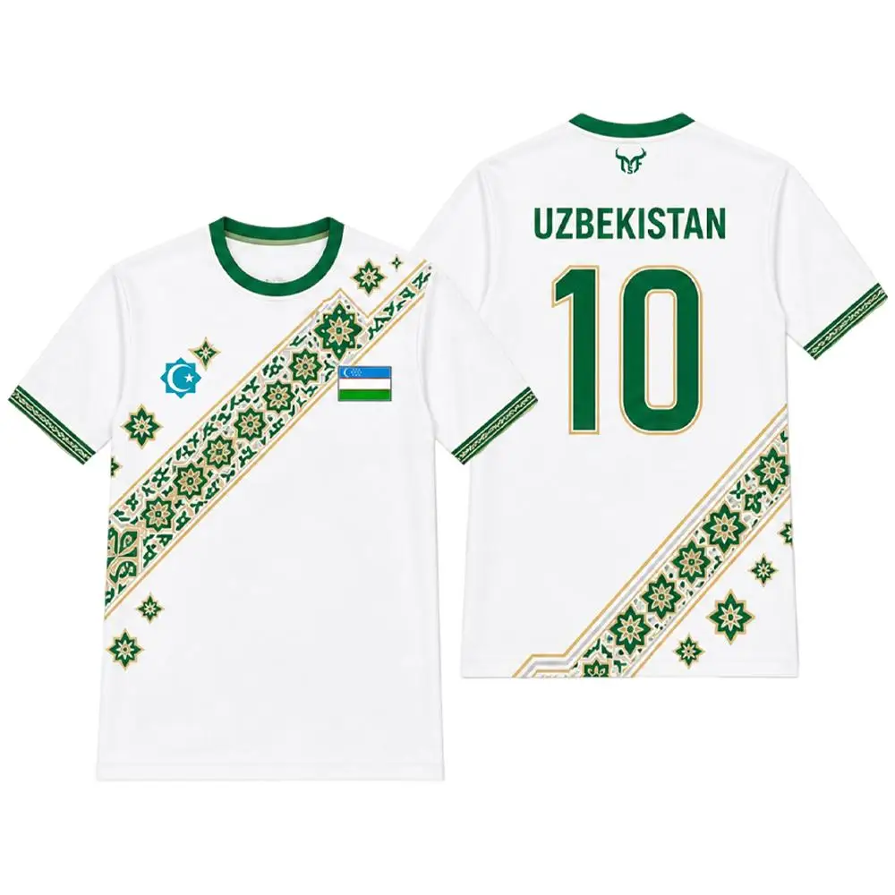 Uzbekistan Flag Print Football Jersey Men's Quick-drying And Breathable Training Uniform T-shirt Traditional Graphic O-neck Top