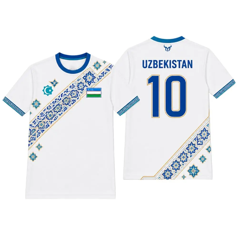 Uzbekistan Flag Print Football Jersey Men's Quick-drying And Breathable Training Uniform T-shirt Traditional Graphic O-neck Top