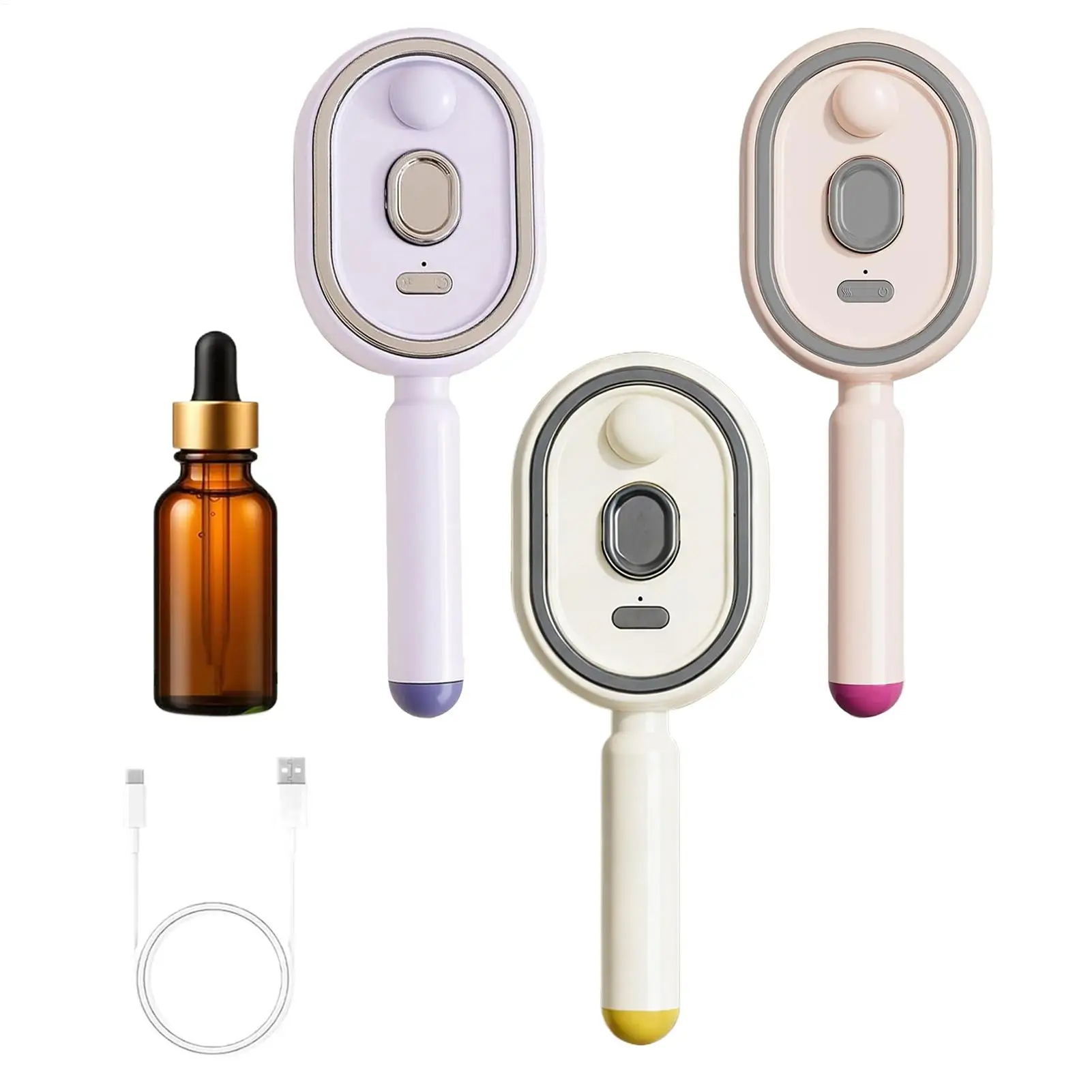 Steam Hair Straightener Brush Rechargeable Detangling Comb Built-in Oil Measuring Cup Professional Smoothing Steam Styling Brush