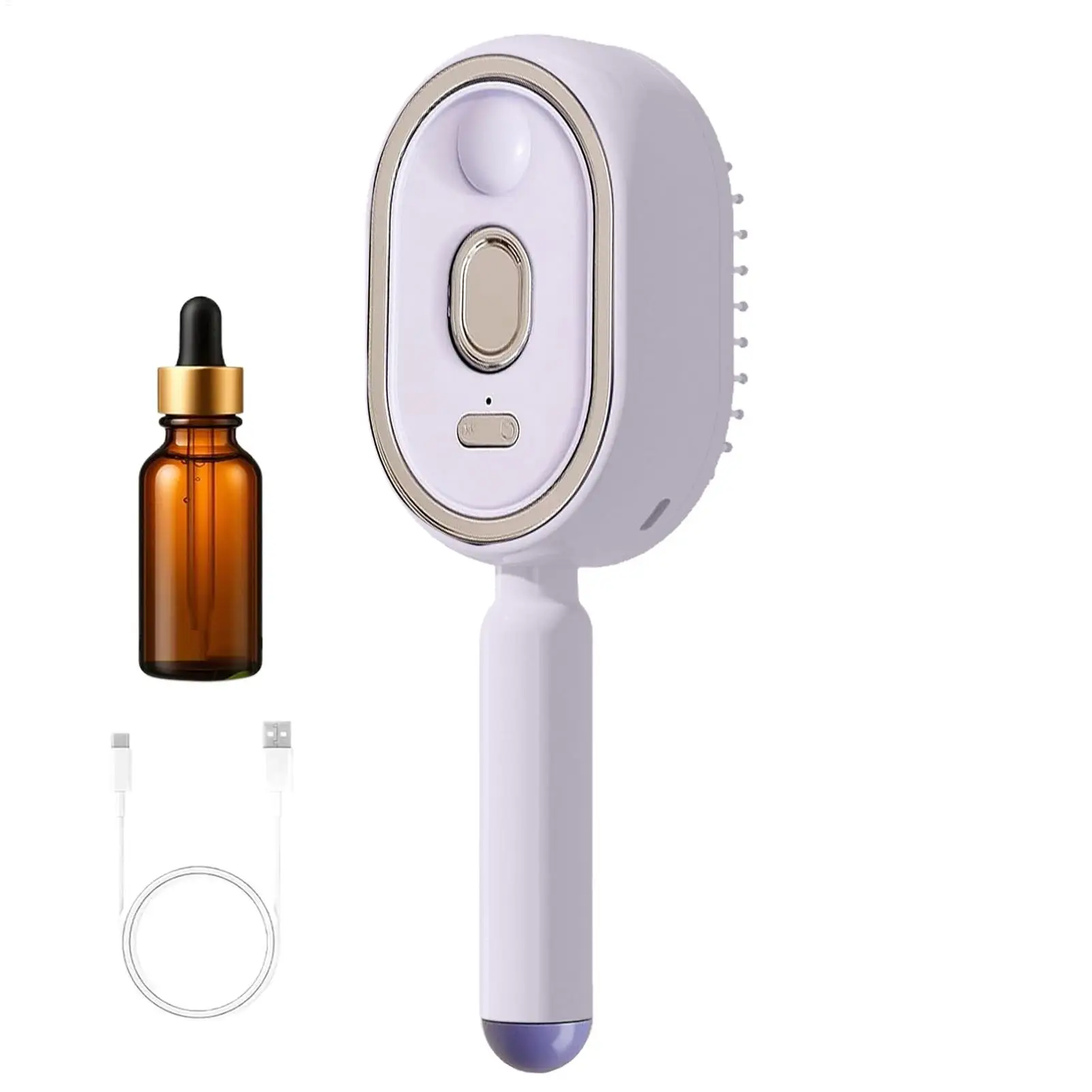 Steam Hair Straightener Brush Rechargeable Detangling Comb Built-in Oil Measuring Cup Professional Smoothing Steam Styling Brush