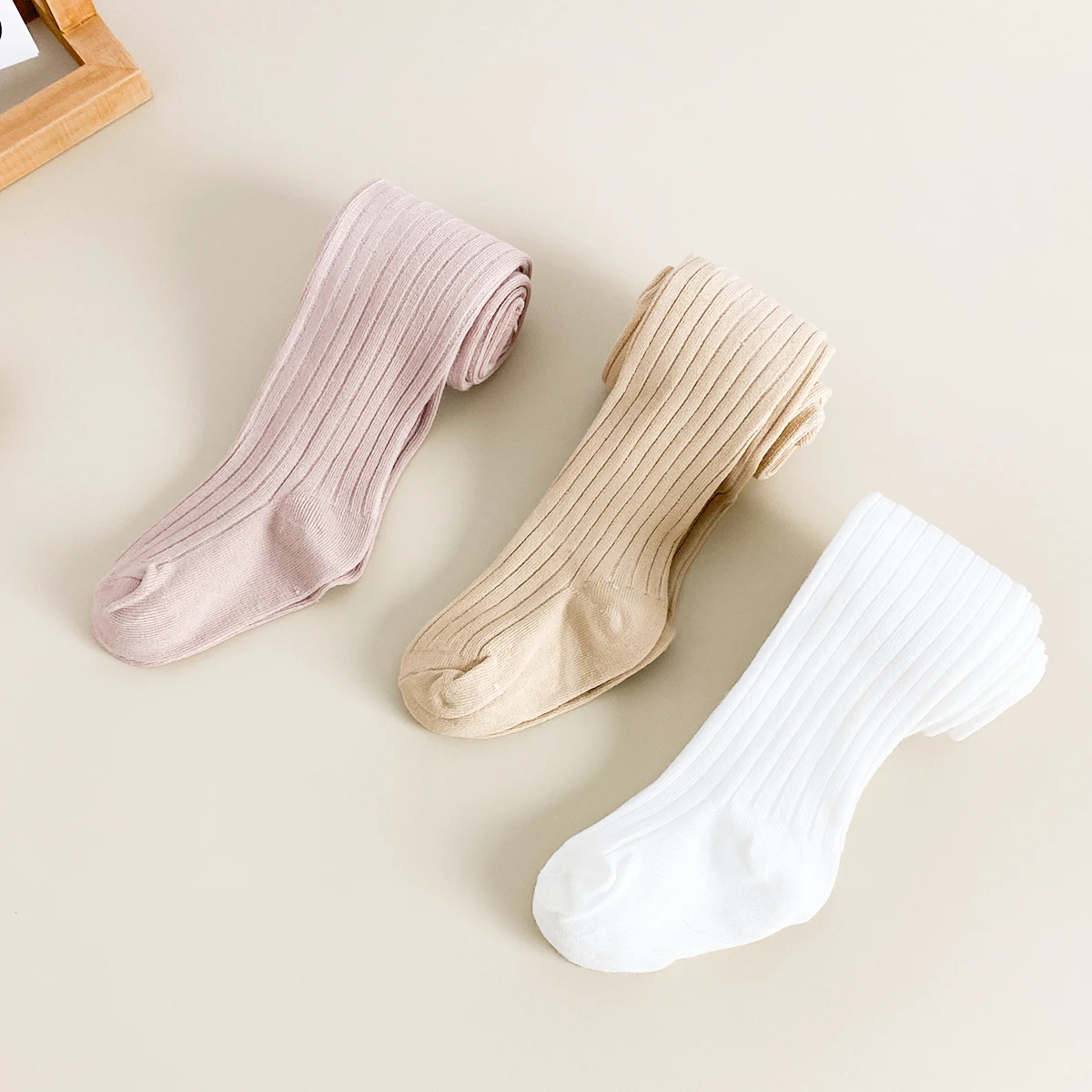 3 Pairs Baby Toddler Leggings Socks Simple and Versatile Spring & Autumn Season's Children's Solid Color Plain Tights for Baby G