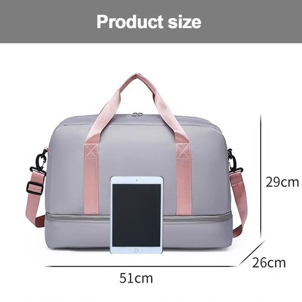 Large Capacity Sports Bag Solid Color Adjustable Shoulder Strap Travel Bag Dry and Wet Multifunctional Gym Bag Gym Fitness