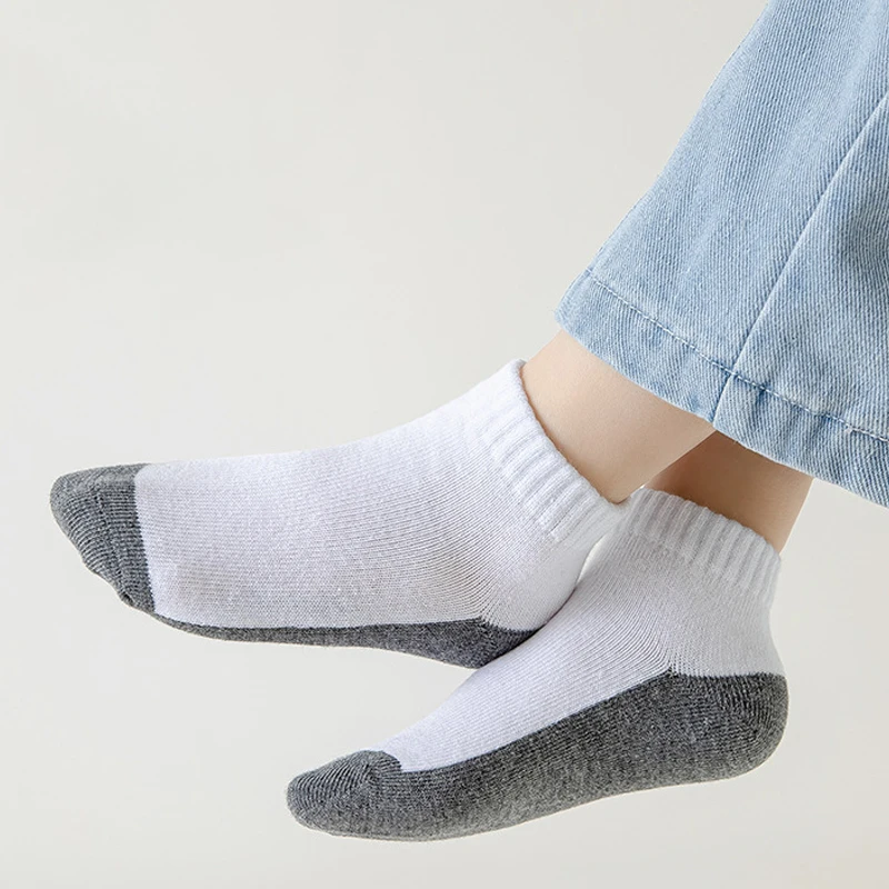 12 Pairs Kids Breathable Sport Ankle Socks Non-Slip Casual School Uniform Socks for Boys And Girls