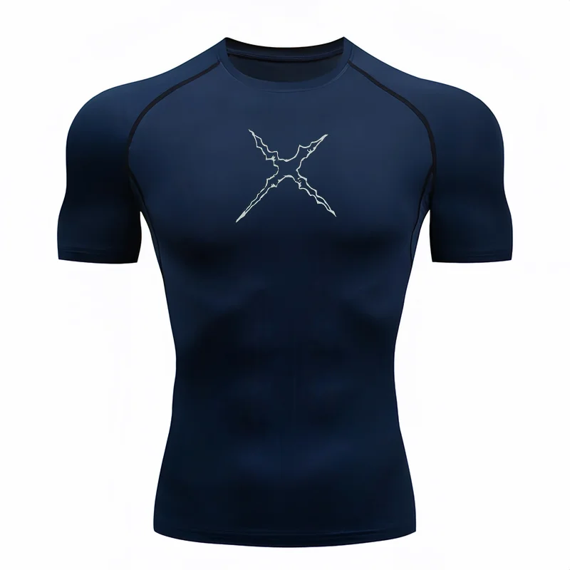 Bandai One Piece Men T-shirt Luffy X Scar Print Compression Fitness Gym Quick Dry Sport T Shirt Comfortable