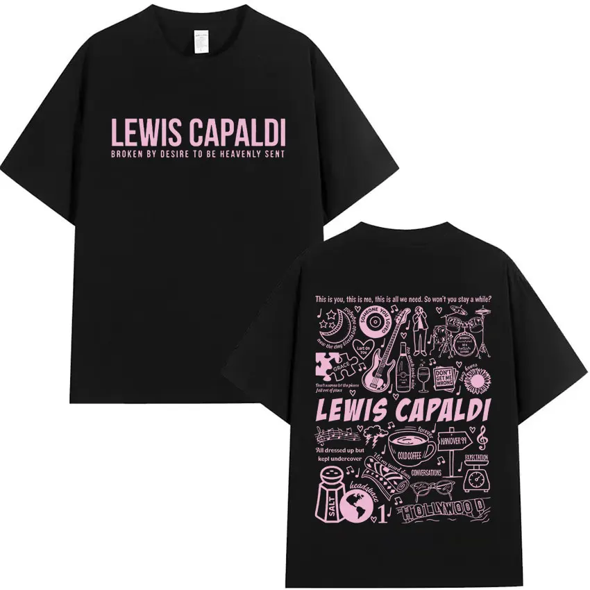 2026 Lewis Capaldis Men's Tops Hiphop Style Retro Women's Tshirt Unisex Y2K Tee Casual Loose Outdoor Streetwear Women's Clothing