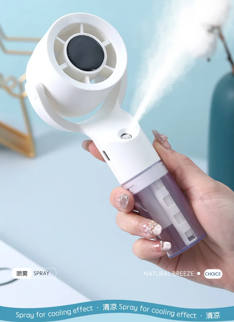 2026 Portable Handheld Spray Fan,Water Spray Mist Fan,Student Dormitory Mini Fan,Summer Supplies, Cooling Tools Outdoor Fan