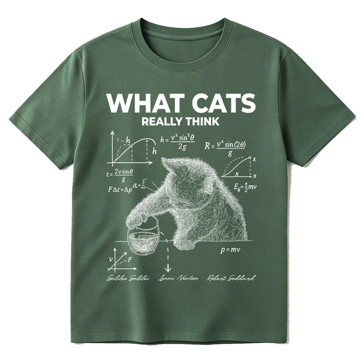 Funny What Cat Really Think T-shirt Physics Quantum Mechanics Print T-shirts Cotton Casual Oversized Short Sleeve T Shirts Tops
