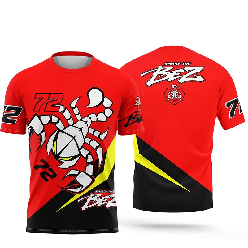 MotoGP UK Grand Prix Champion Marco Bezzecchi# 72 Racing Suit Cycling Top Quick 2026  Drying Round Neck Short Sleeved T-Shirt