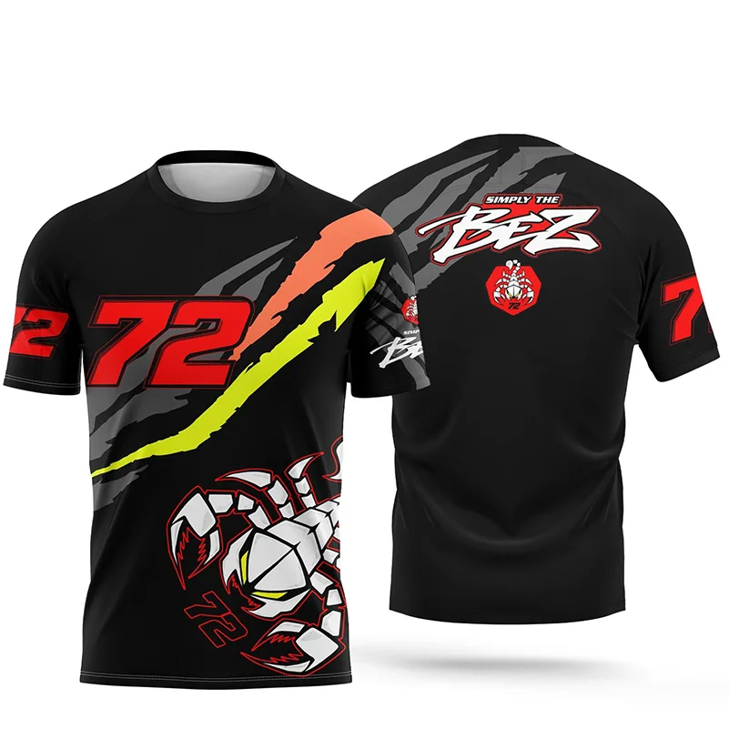 MotoGP UK Grand Prix Champion Marco Bezzecchi# 72 Racing Suit Cycling Top Quick 2026  Drying Round Neck Short Sleeved T-Shirt