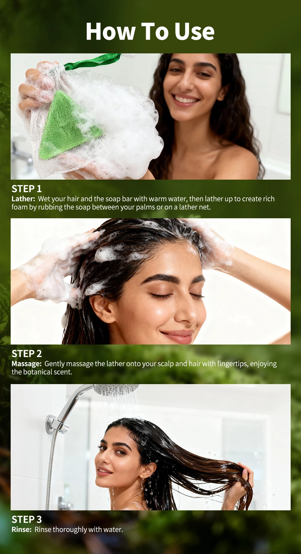 Natural Herbal Shampoo Soap Usman Grass Handmade Soap Hair Nourishing, Oil Control, Refreshing, Fluffy and Soothing Hair Care