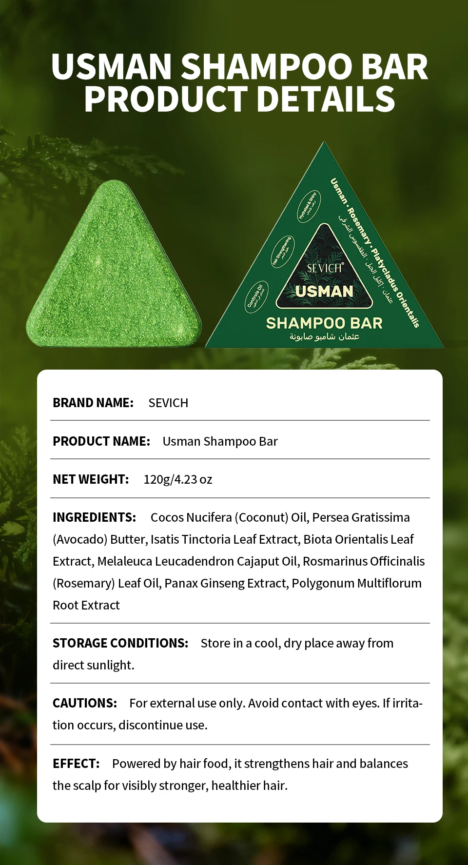 Natural Herbal Shampoo Soap Usman Grass Handmade Soap Hair Nourishing, Oil Control, Refreshing, Fluffy and Soothing Hair Care