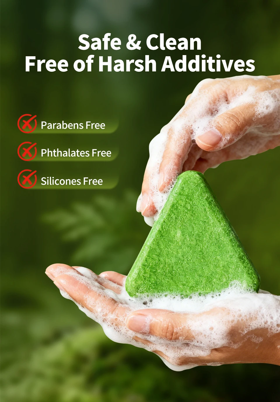 Natural Herbal Shampoo Soap Usman Grass Handmade Soap Hair Nourishing, Oil Control, Refreshing, Fluffy and Soothing Hair Care