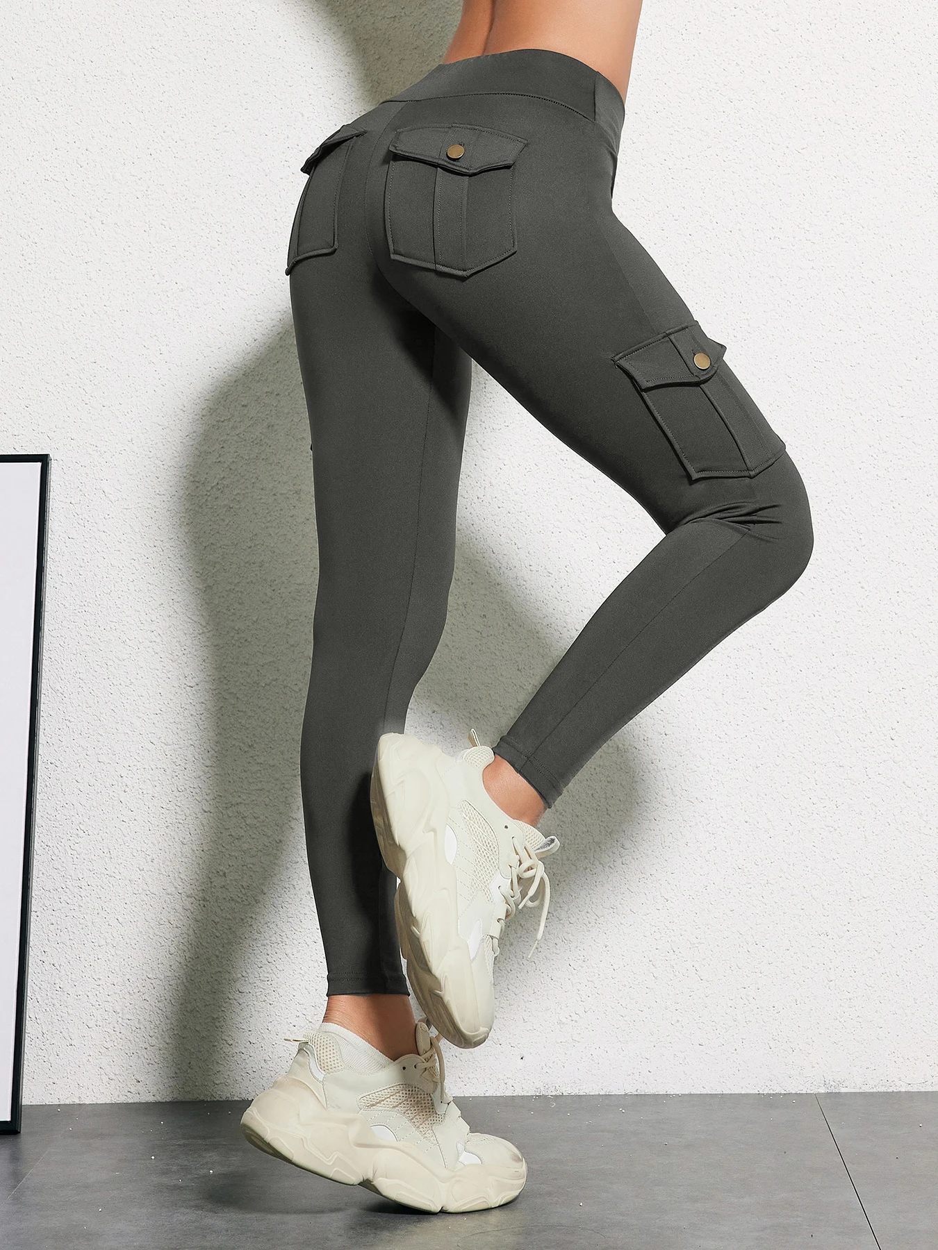 1/2/3 Pcs Seamless Yoga Cargo Leggings With Pocket Women Fashion Hip Lifting Sport Pants High Waist Fitness Elastic Slim Tight