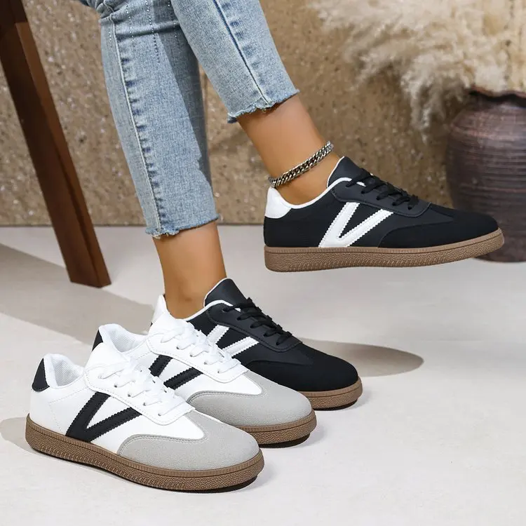 Shoes Woman 2026 Trend Casual Sneakers Comfortable Lace Up Flats Tennis Shoe Breathable Walking Jogging Shoes