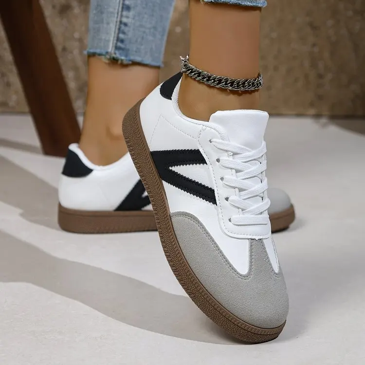 Shoes Woman 2026 Trend Casual Sneakers Comfortable Lace Up Flats Tennis Shoe Breathable Walking Jogging Shoes