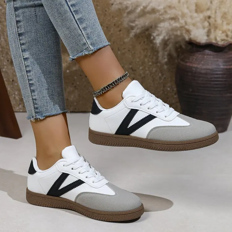 Shoes Woman 2026 Trend Casual Sneakers Comfortable Lace Up Flats Tennis Shoe Breathable Walking Jogging Shoes
