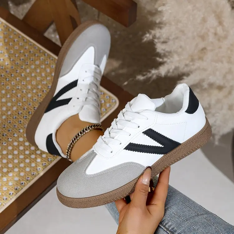 Shoes Woman 2026 Trend Casual Sneakers Comfortable Lace Up Flats Tennis Shoe Breathable Walking Jogging Shoes