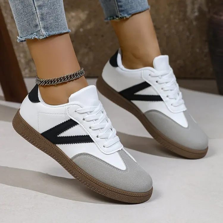 Shoes Woman 2026 Trend Casual Sneakers Comfortable Lace Up Flats Tennis Shoe Breathable Walking Jogging Shoes