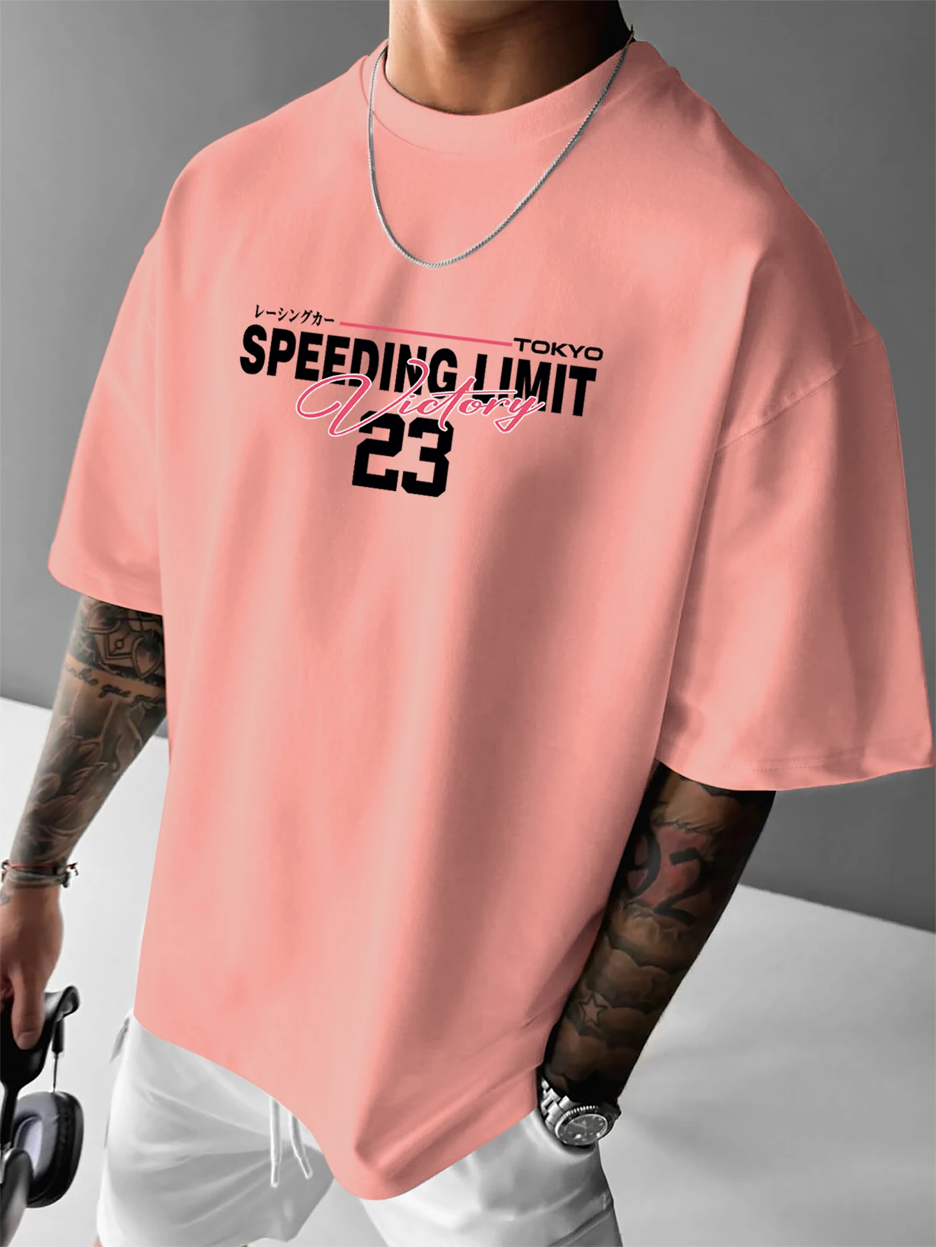 New Men's Tokyo JDM Supra T-Shirt Speeding Limit Victory Print Streetwear Crew Neck Short Sleeve Polyester Tops S-XXL