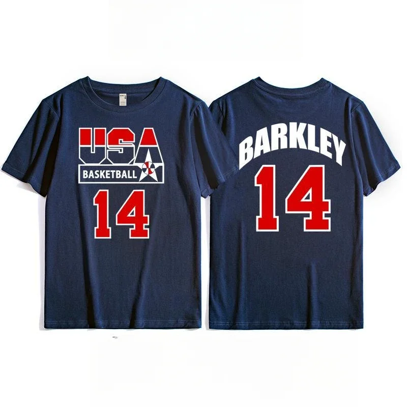 Us men's basketball team training T-shirt top, retro sporty casual short-sleeved breathable quick-drying high-quality sportswear