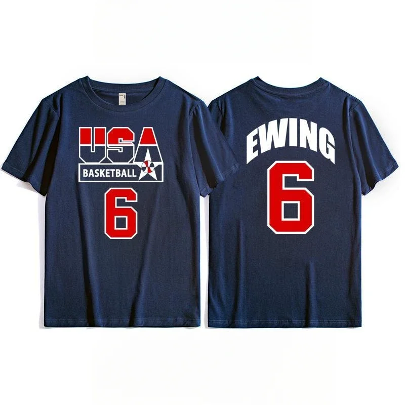 Us men's basketball team training T-shirt top, retro sporty casual short-sleeved breathable quick-drying high-quality sportswear