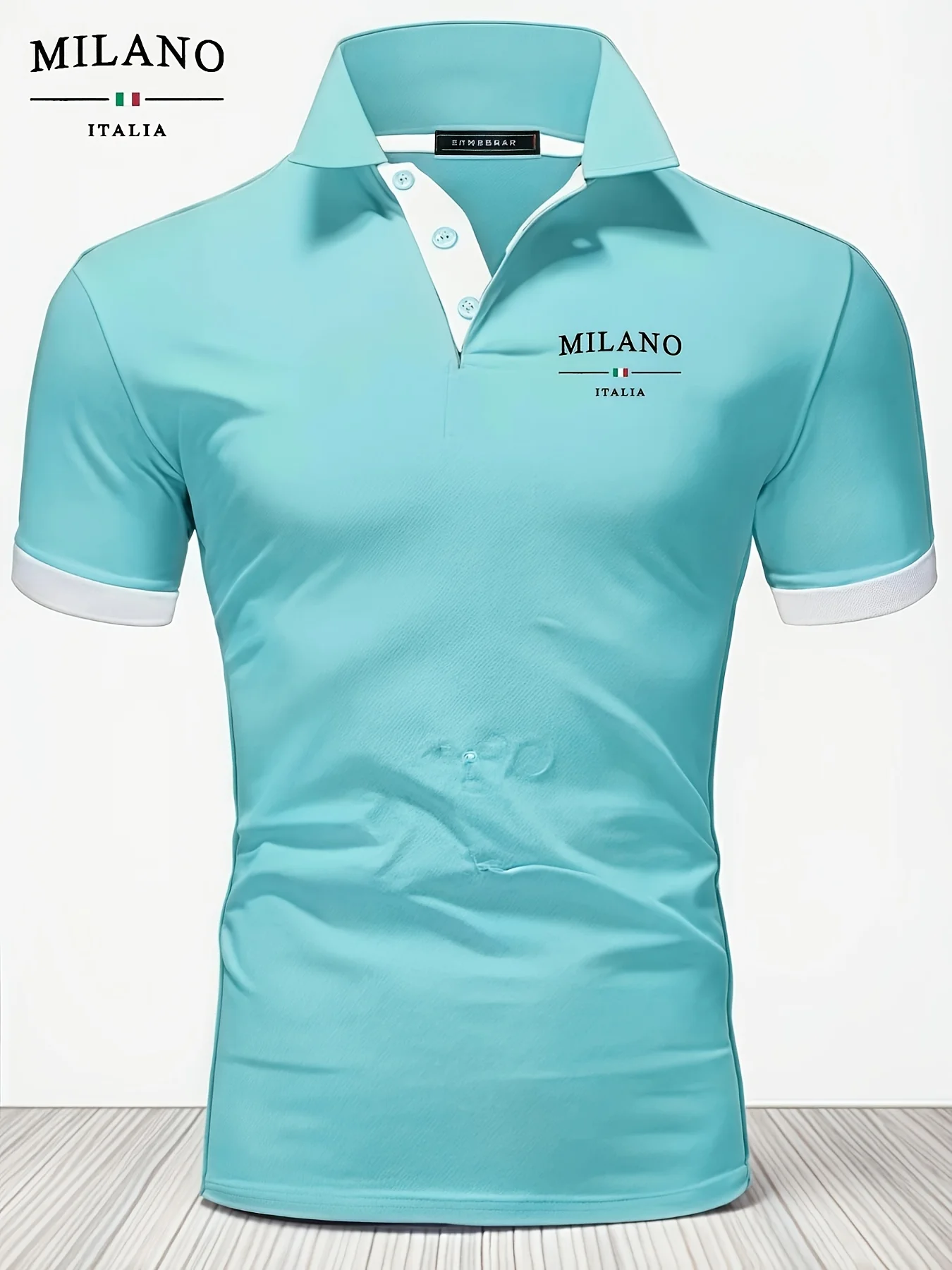 2026 Summer Men's Polo Shirt with Letter Print Breathable Lightweight Casual Fashionable Outdoor Men's Clothing